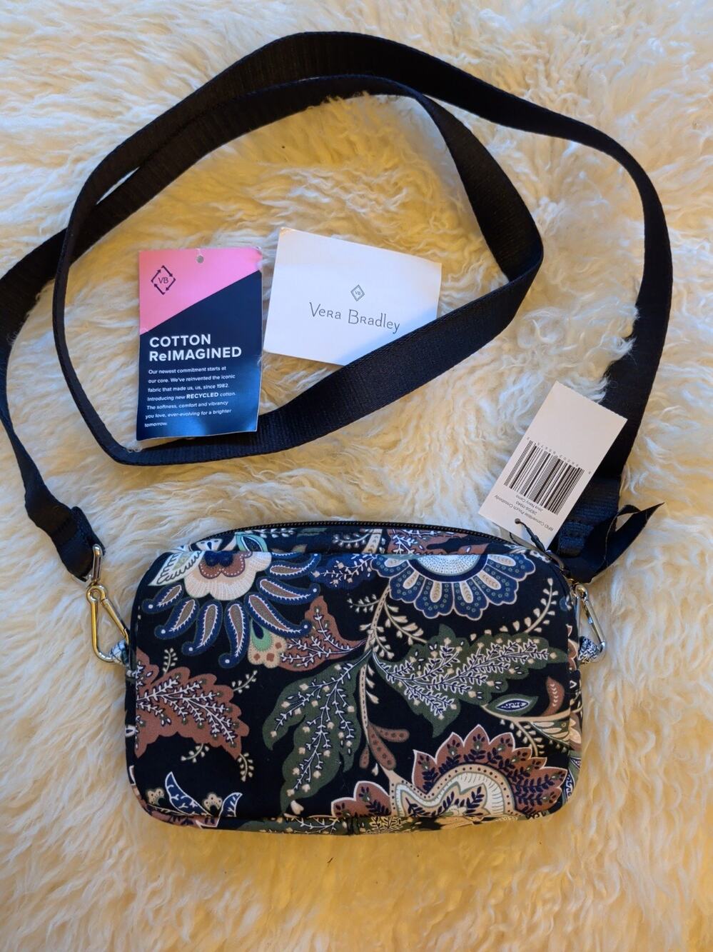 NWT Vera Bradley Java Navy Camo Mini RFID Convertible Crossbody Bag Purse New